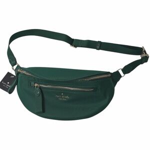Kate Spade CHELSEA Belt Bag Waist Nylon Leather Women's Green Deep Jade KC504